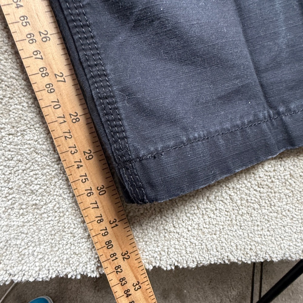 Carhartt B342 BLK Relaxed Fit Cargo Pants Mens 40x32 Black Ripstop Work Trousers - Picture 3 of 9